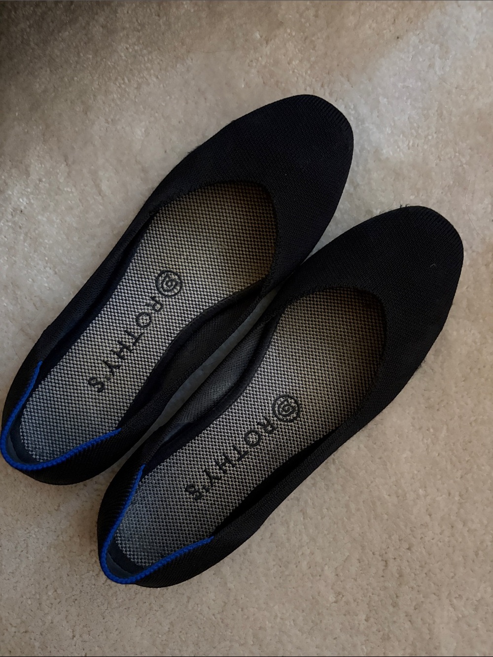 Rothy the daily flat in black size 8 used - good condition
